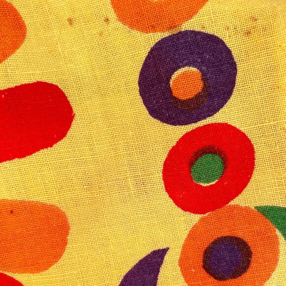 1960s Vintage Geometric Print Indian Cotton Shift Dress by India Pona Sz S M - Picture 7 of 8